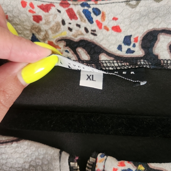 BRYN WALKER Floral Print Zip Front Coat Jacket Blazer Pockets Size XL Office - Picture 7 of 11